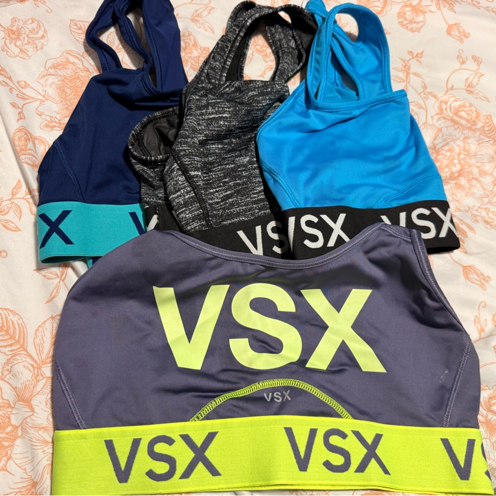 VSX victoria secret Sports Bra Collection in Blue, Black, and Gray